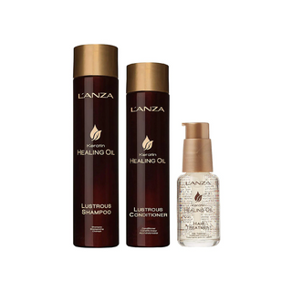 Keratin Healing Oil Trio: Lustrous Shampoo Conditioner and Hair Treatment