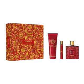 Eros flame eau de parfum three piece git set