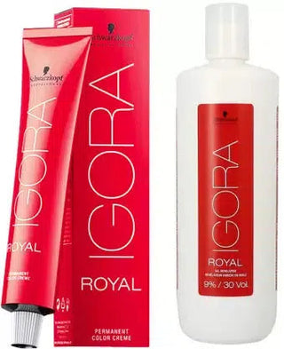 Igora Royal Permanent Color . 1-0 (BLACK) + igora royal oil developer 9%30VOL 1000ML